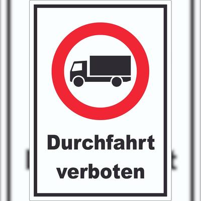 HB-Druck Durchfahrt verboten LKW Symbol Aufkleber A7 (74x105mm)