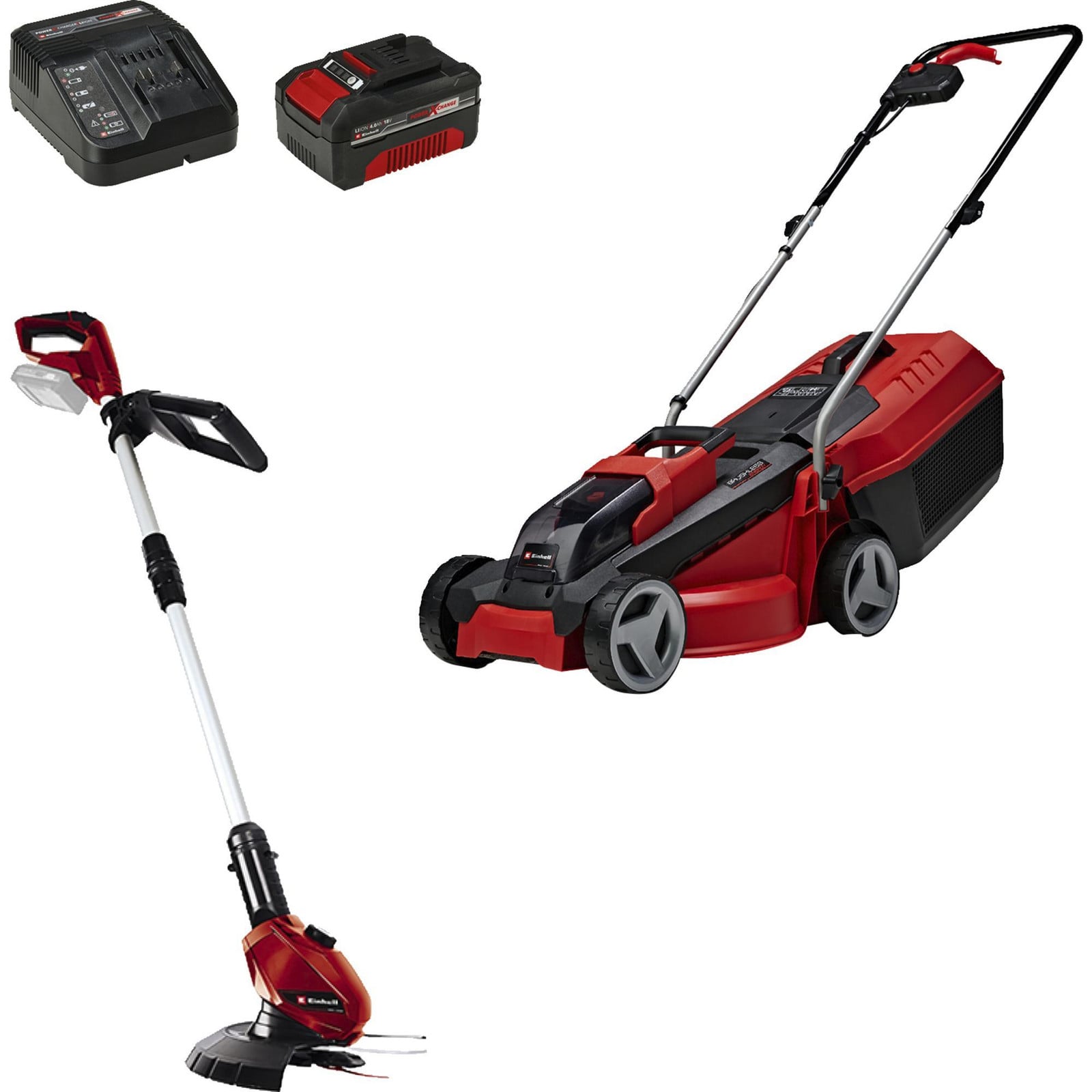 Einhell Power X-Change accu-gazonmaaier-set GE-CM 18/30+ met grastrimmer GE-CT 18