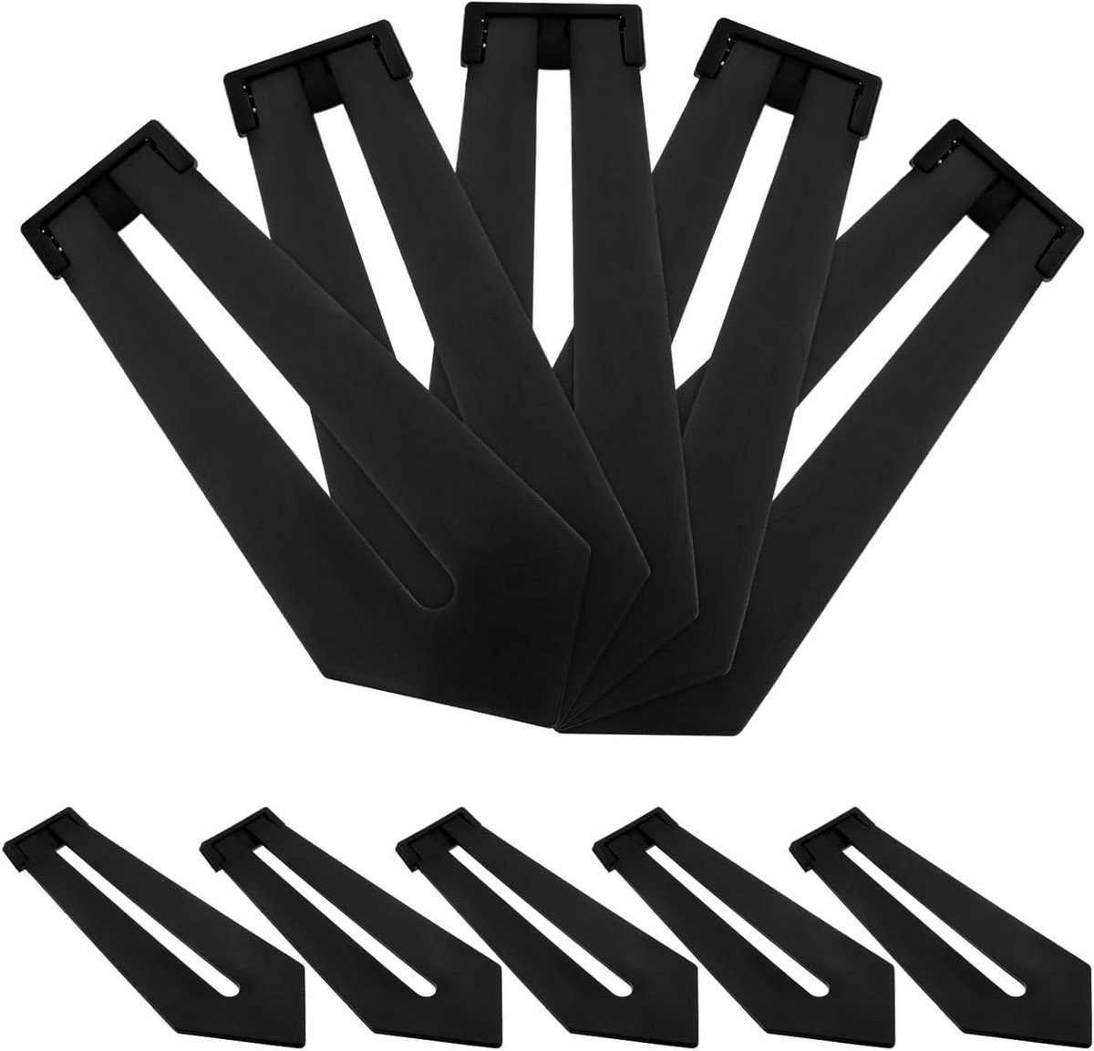 Set van 10 zwarte verstelbare fotolijststeunen van plastic