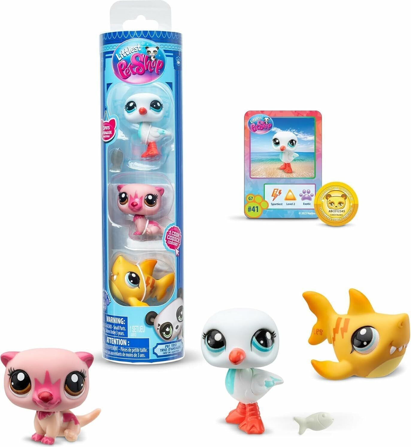 Littlest Pet Shop set van 3 figuurtjes met tuba thema