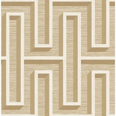 Advantage Henley Wheat Geometric Grasscloth Wallpaper