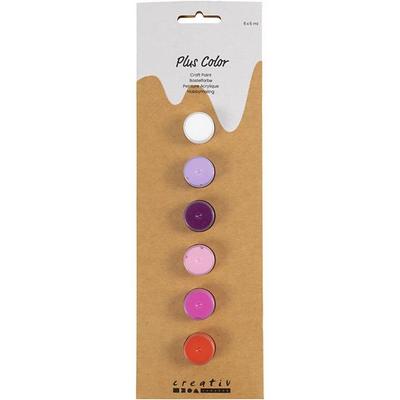 Creativ Company Hobbyfarbe Plus Color, Harmonie in Lila-Pink, 6x5 ml
