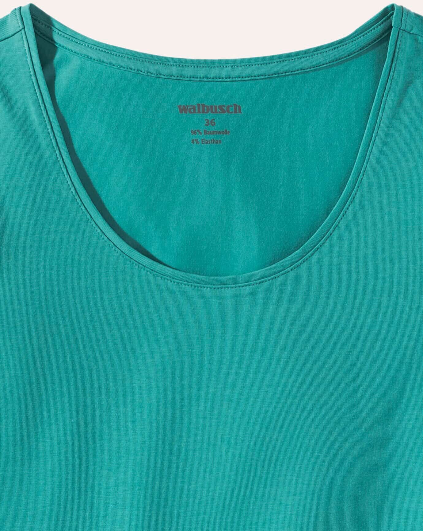 Walbusch Baumwoll-Basic-Top, normale Größen, Farbe Grün, 36, hautsympathische Baumwolle bequem, da elastisch Damen