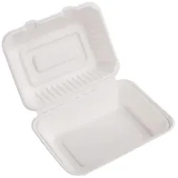 Zuckerrohr Klappdeckelbehälter rechteckig 1.000 ml Pack (50 Stück)