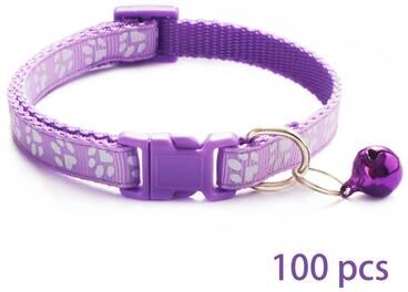Uplift Essentials Bulk Adjustable Pet Collars With Safety Bells (100 Piece Lot) purple2