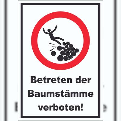 HB-Druck Baumstämme betreten verboten Aufkleber A1 (594x841mm)