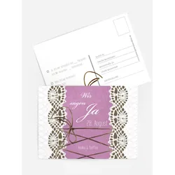 Antwortkarten Hochzeit selbst gestalten mit Spruch und Fotos im Onlinedesigner bei Meine-Kartenmanufaktur.de