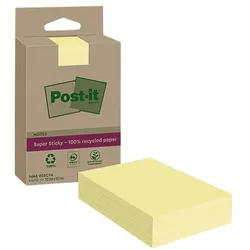Post-it Notes 4 Blöcke Haftnotizen »Super Sticky Recycling Notes« gelb