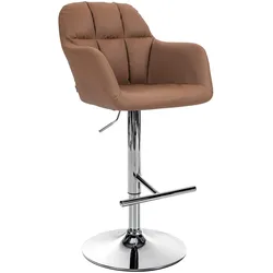 CLP Barhocker Natoma Kunstleder chrom   Farbe: hellbraun, Material Gestell: Metall in Chromoptik