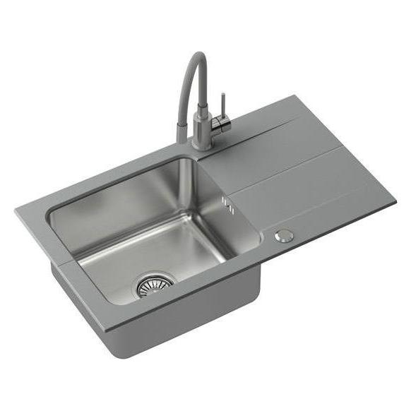 Steiner EDWARD 111 Fusion gray 780 * 440 with hand siphon complete with Maggie tap (Einbauspüle, 44 cm, 78 cm) (39221000)