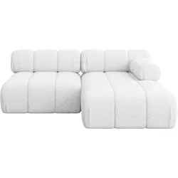 ECKSOFA modulares Sofa Razon-L1 - 190x160x70 cm Weiß Bouclé