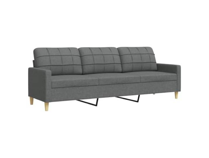 Todiikf 3-Sitzer Sofa Dunkelgrau Stoff Couch mit Metallgestell 210 cm Modernes Polstersofa mit dicker Schaumstoff-Polsterung und Textilene-Stützgewebe für Ihr Wohnzimmer, belastbar bis 330 kg.