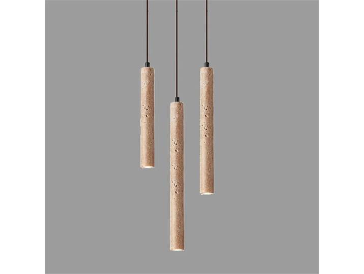 Lampe suspendue LED en tube long en travertin, lampe suspendue en pierre pour chambre à coucher, lampe suspendue pour îlot de cuisine, comptoir, bar