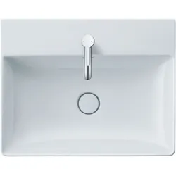 Duravit DuraSquare Möbel-Waschtisch geschliffen 23536000711 60x47cm, ohne Überlauf, mit Hahnlochbank, 1 Hahnloch, weiß WonderGliss