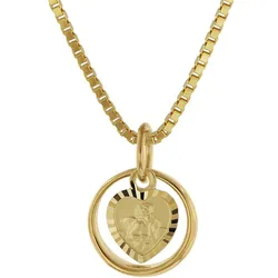 trendor 75260 Taufring mit Engel-Herz Gold 585 / 14K mit plattierter Halskette