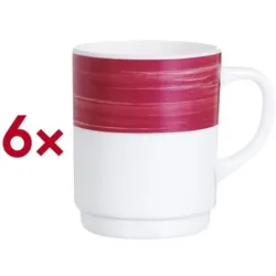 Arcoroc Becher Brush Bockbecher 25cl - 6 Stück 250 ml 6 Stück rot, 6.8x9 cm