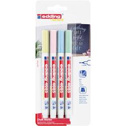 Edding 4085 4-4085-4-1PAS Kreidemarker Pastell-Blau, Pastell-Gelb, Pastell-Grün, Pastell-Rosa 1 mm, 2 mm
