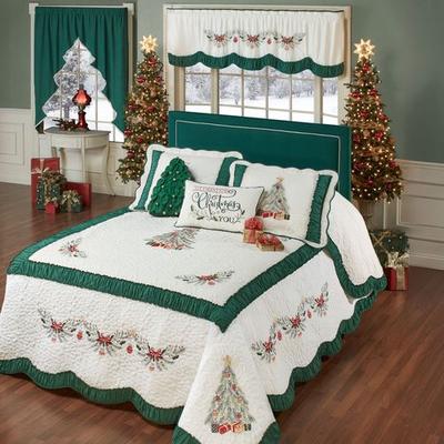 Touch of Class Holiday Dreams Embroidered Grande Bedspread Ivory, California King, Ivory