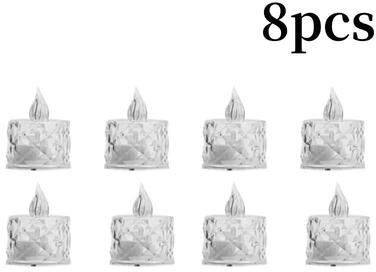 Uplift Picks Crystal Flameless LED Candle Lights Decorative Transparent Party Candles 8 Pcs