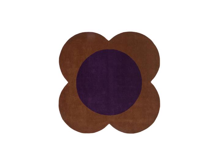 Designer Teppich „Flower Spot“ - handgetuftet, aus 100% reiner Schurwolle Violet Ø 150 cm ORLA KIELY