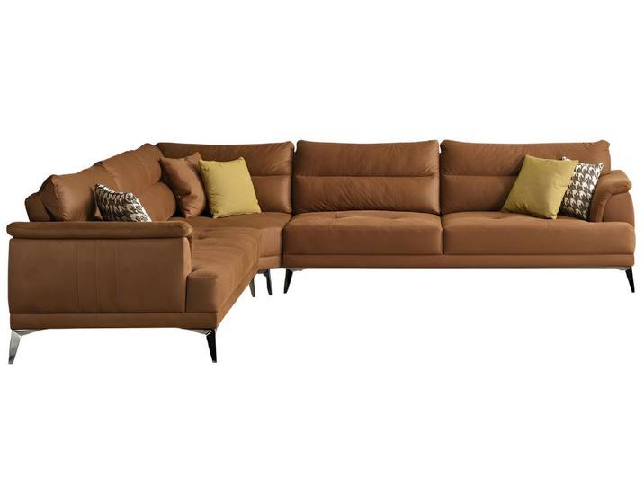 JVmoebel Ecksofa Ecksofa Modern Braun Designer-Ecksofa Komfortabel Minimalismus Stoff, 1 Teile