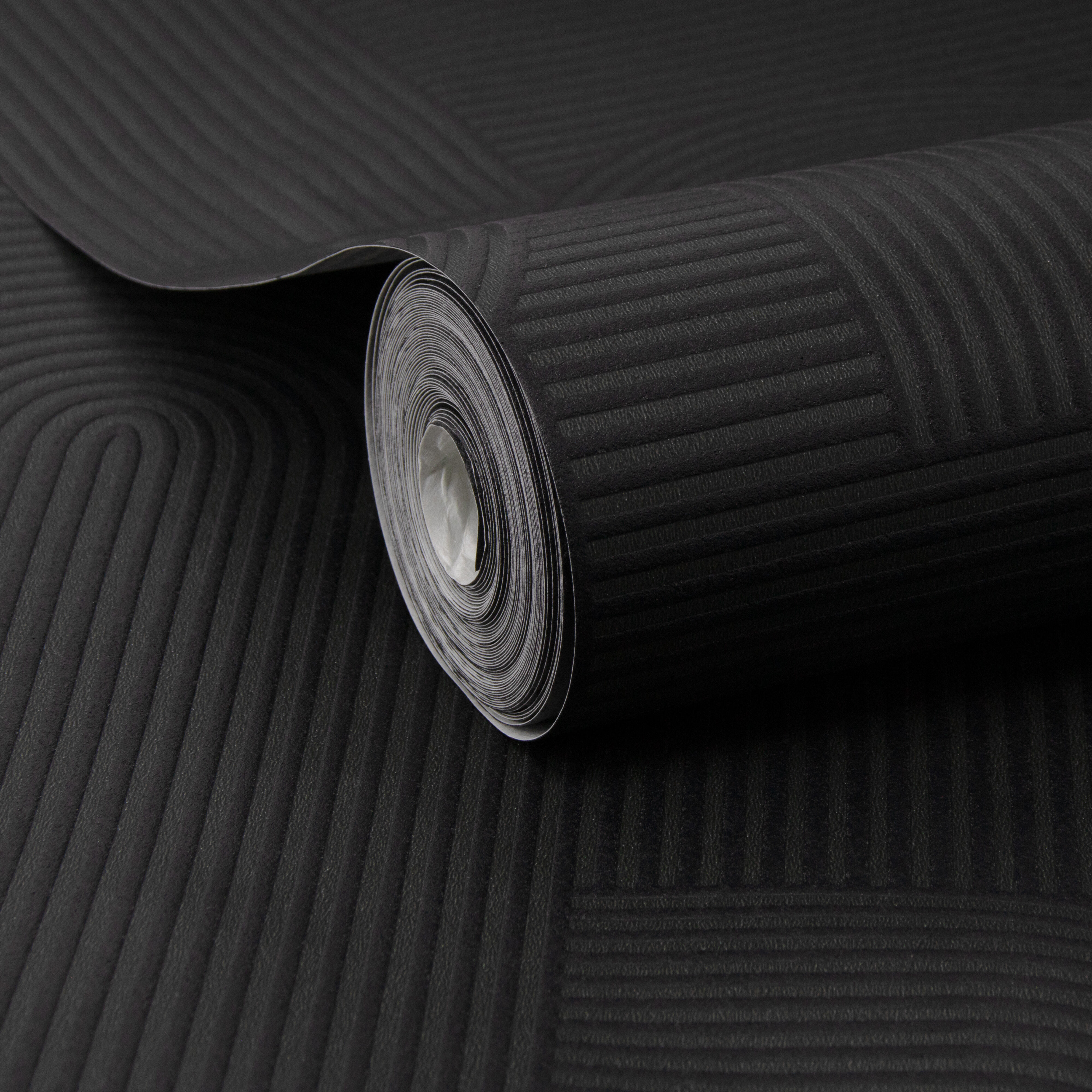 Vliestapete SUBLIME "Geo", schwarz, B:0,52m H:10m L:10m, Vlies, Tapeten, 10mx52cm (ca. 5m2)