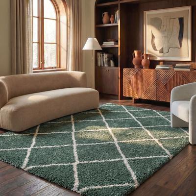 SAFAVIEH Hudson Shag Estella Diamond Trellis 2-inch Thick Rug