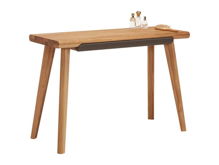 Linea Natura Konsolentisch, Schlamm, Wildeiche, Holz, Wildeiche, massiv, 1 Schublade(n) Schubladen, rechteckig, konisch, 45x75x110 cm, Wohnzimmer, Wohnzimmertische, Konsolentische
