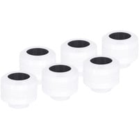 Eiszapfen PRO 13mm HardTube Anschraubtülle G1/4 - White, Verbindung weiß/schwarz, 6er Set
