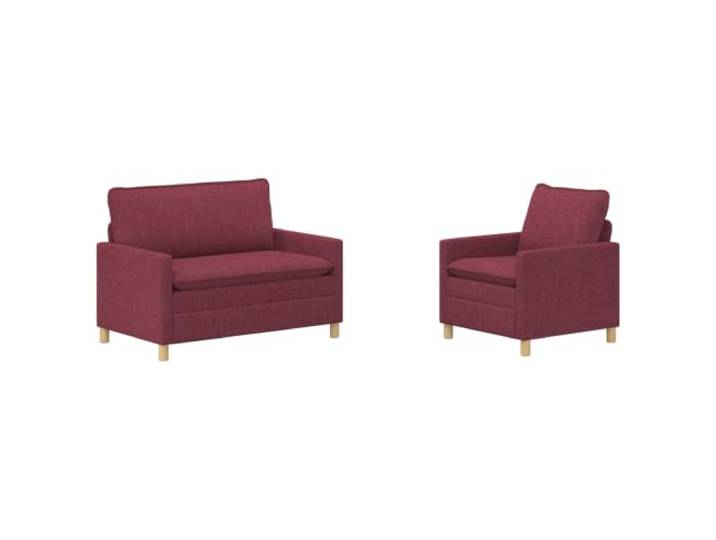 Makastle Sofa Couch 2er Set Weinrot Stoff