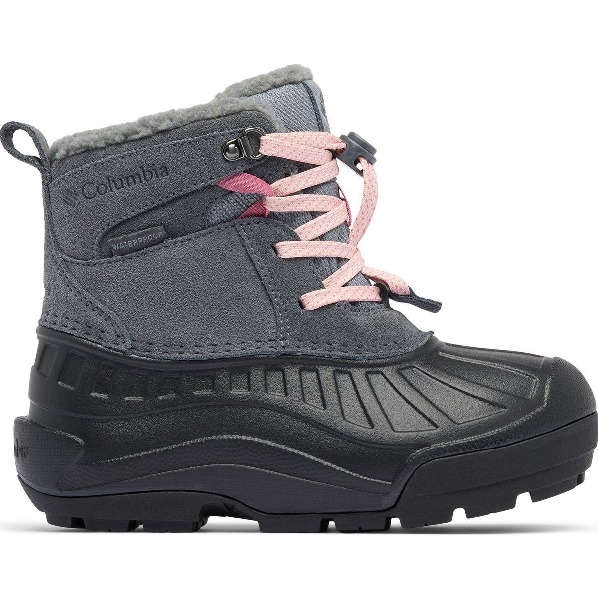 Columbia Children's Powderbug Alpine Waterproof Winter Boot graphite, pink haze (053) 13 212888-2128882-053-13