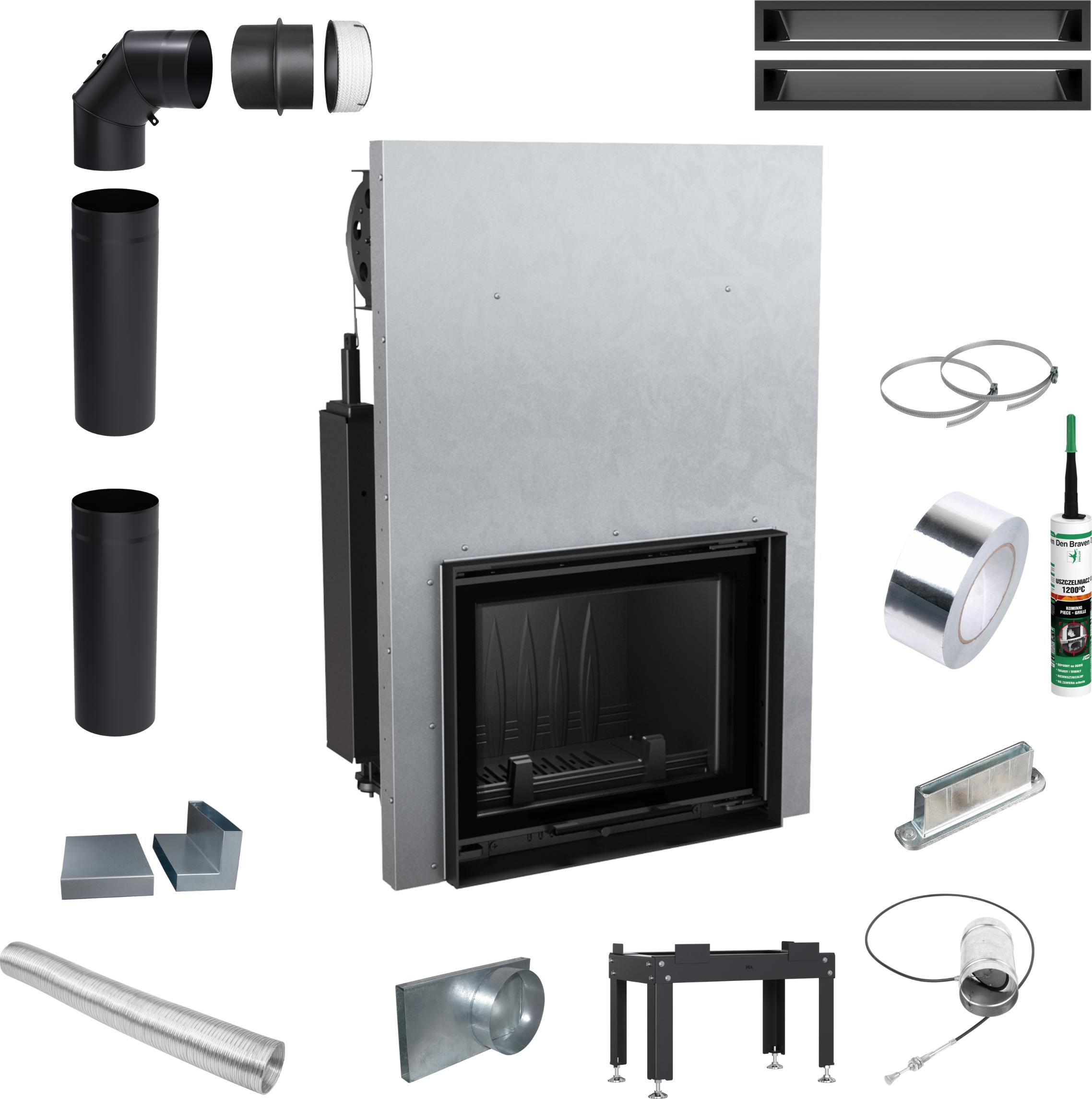 KRATKI MAJA 8kW Ø200 Kamineinsatz Guillotine Holz EKOPROJEKT Zubehör