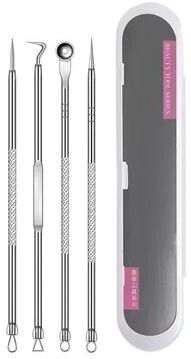 Useful Little Things Stainless Steel Precision Blemish Extraction And Deep Pore Cleansing Set 4pcs