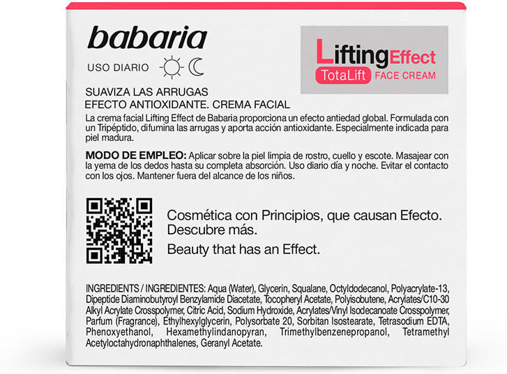 Babaria Lifting Effect crema facial 50 ml
