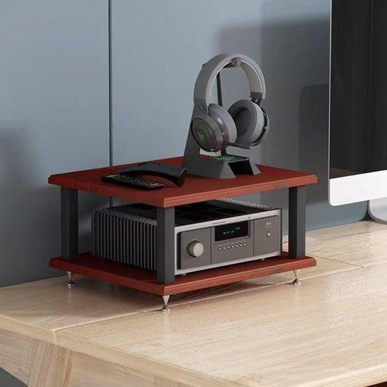 WAN HiFi Audio Rack Stereo Meubel Zwart met Meertraps Ontwerp - Lengte: 40 cm