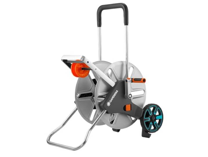 GARDENA CleverRoll L Easy metaal: Grote slangenwagen met tot 100 m capaciteit, bijzonder stabiel, slanggeleiding in robuust metalen frame (18550-20)