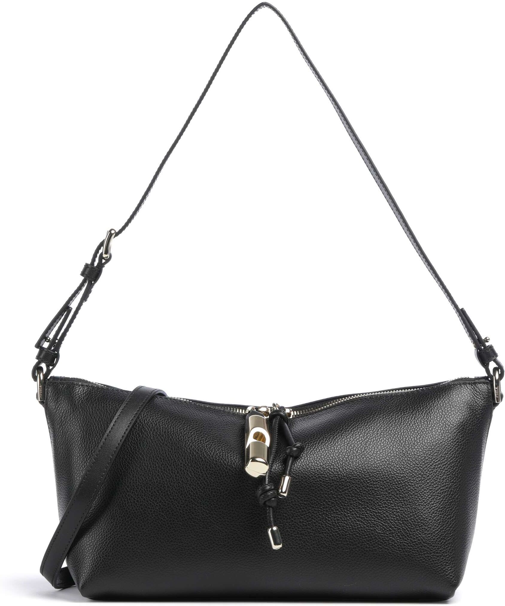 Furla Debby Mini Schultertasche aus Leder, schwarz