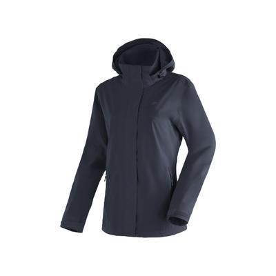 Regenjacke MAIER SPORTS "Metor rec W", Damen, Gr. 17, dunkelblau, 100% Polyester, Jacken Regenjacke, Damen Jacke mit Kapuze, Windjacke wasserdicht atmungsaktiv, Reg. Fit