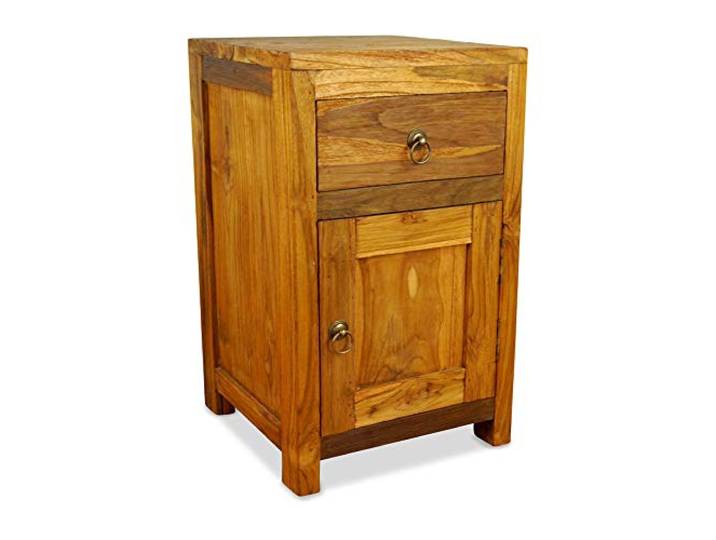 livasia Java Nachtschrank aus Teakholz Massivhholz Kommode der Marke Asia Wohnstudio Teakholzschrank Asiatischer Nachtschrank (Handarbeit)