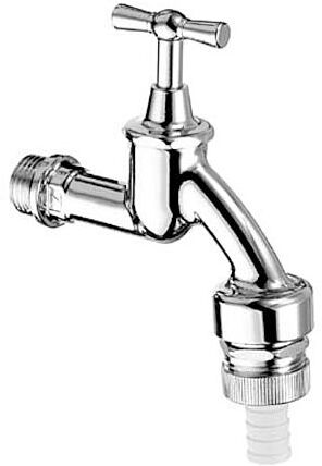 Schell Auslaufventil 034410399 G 3/4 AG, mattchrom, Knebelgriff, Sicherungskombination