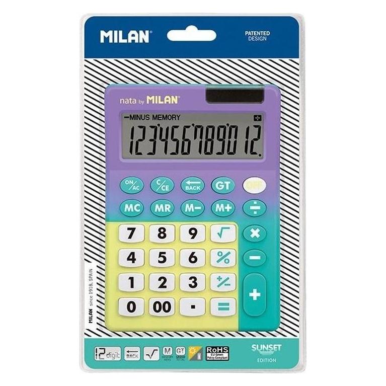 Milan Grosstastenrechner Sunset Lila Blister (Batteriebetrieb) (473307)