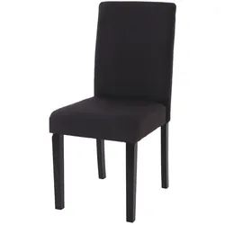 Chefgastro Esszimmerstuhl klassisch und zeitlos | HxBxT 90x43x56cm | Sitzhöhe 45cm | Stoff/Textil | dunkle Beine | Schwarz | Küchenstuhl Stuhl