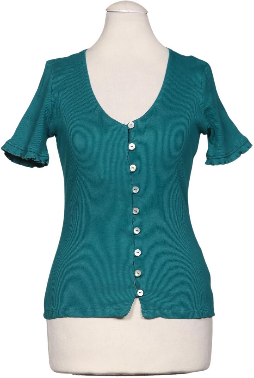 NAF NAF Damen Bluse, Türkis, Gr. XS, Baumwolle - Second Hand