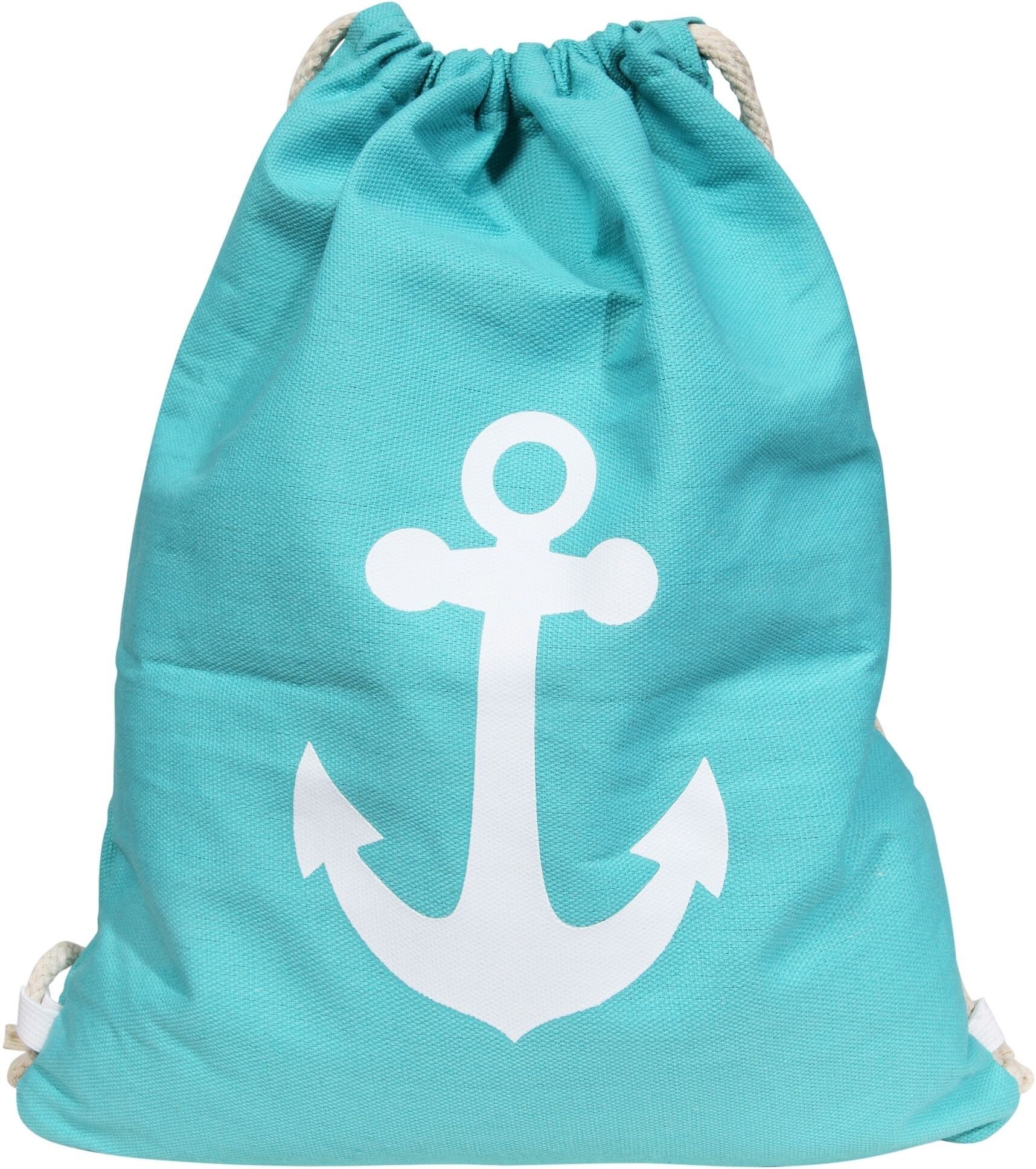 Turnbeutel CHAM CHAM "Maritim Anker - Sportbeutel aus Stoff", grün, Textil, Taschen Turnbeutel