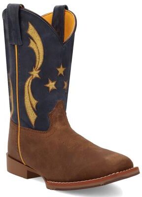 Dan Post Boots Lane T (Boys' Toddler-Youth) Casual in Tan/Blue, Size 9.5 Toddler D, Leather