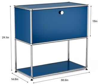 echamp Modern Sideboard Office Storage Credenza Cabinet Metal Organizer