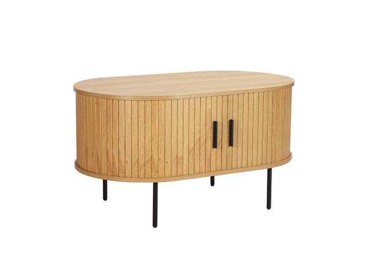 Livetastic Couchtisch, Eiche, oval, Rundrohr, 60x55x100 cm, Wohnzimmer, Wohnzimmertische, Couchtische