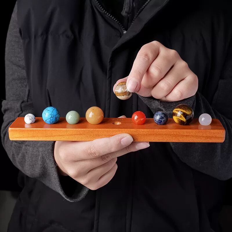 INF Sonnensystem Kristallkugel-Set - Neun Planeten Pädagogisches Exemplar Display