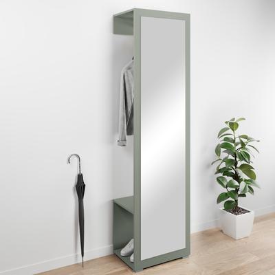 Garderobenschrank OTTO HOME "Paris", grün (salbei), B:50cm H:190cm T:35cm, Schränke, Garderobenschrank, moderne Garderobenschrank 190cm, mit Kleiderstange und Frontspiegel