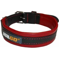 Yageo Hundehalsband Yago M Schwarz/Rot 34-43 cm Rot/Schwarz (M, Hund, Spazieren), Halsband + Leine